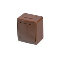 Wyłącznik BETA, pojedynczy, chwilowy-dzwonek, IP44, brązowy | D.3210WD PAWBOL SPÓŁKA AKCYJN