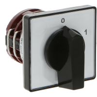 Łącznik krzywkowy 4G25-92-U, 25A, bez obudowy, pokrętło czarne 4-biegunowy (0-1) | 63-840396-031 Apator