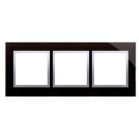 Ramka potrójna, szklana, księżycowa lawa, IP20/[IP44], Simon 54 Nature | DRN3/74 Kontakt Simon