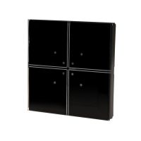 Przycisk szklany dotykowy 2-przyciskowy do instalacji tradycyjnych 230V, czarny | GS2-AC-R-B F&F