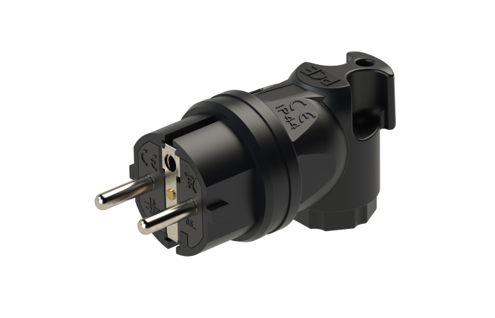 Wtyczka gumowa kątowa 16A 3P 230V IP44 gumowa czarna, Taurus | 05822-s PCE