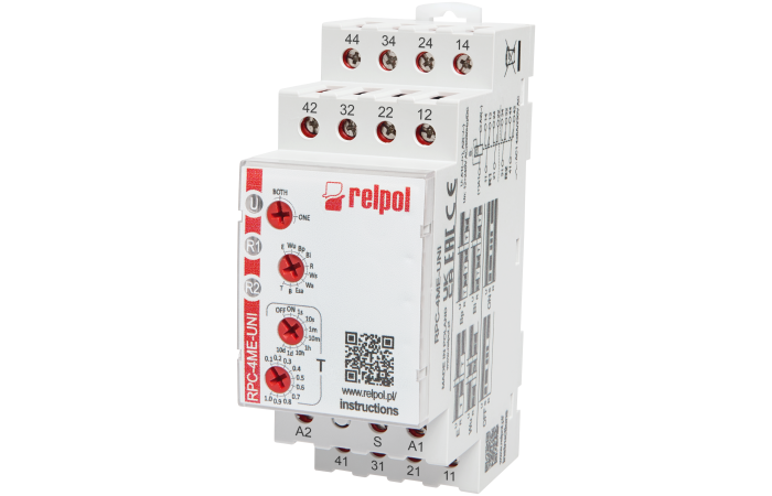 Przekaźnik czasowy RPC-4ME-UNI 2x2P, IP20 | 865446 Relpol
