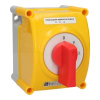Łącznik krzywkowy ŁK63-2.8211\OB2C w obudowie żółtej, dźwignia czerwona ŁK63 OB2 63A | ŁK63-2.8211\OB2C Spamel