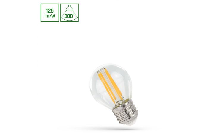 Lampa LED COG 4W 500lm WW 2700K E27 230V CLEAR kulka przeźroczysta ciepła biała | WOJ+14072 Wojnarowscy