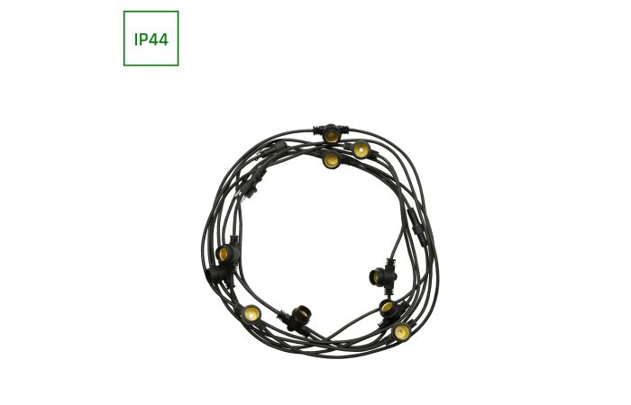 Girlanda ogrodowa 10 punkt&oacute;w świetlnych 250V IP44 5000mm czarna łączona | WOJ+16821 Wojnarowscy