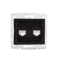 Gniazdo komputerowe podwójne niezależne 2x RJ45Cat 5e Jack LOGI 02-1410-042 cm kolor czarny mat | 33593 Kanlux
