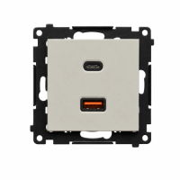 Ładowarka USB C+A (moduł), 30W, 230V, Kaszmirowy Simon 55 | TEC2CAQ.01/142 Kontakt Simon