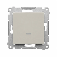 Łącznik jednobiegunowy z podświetleniem LED 10AX, szybkozłącza, kaszmirowy DW1L.01/42 Simon 54 | DW1L.01/42 Kontakt Simon