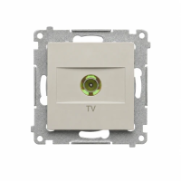 Gniazdo antenowe TV pojedyncze, do instalacji indywidualnych, kaszmirowy DAK1.01/42 Simon 54 | DAK1.01/42 Kontakt Simon