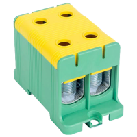 Złączka na szynę 35-150mm2 320A 2P żółta-zielona | FLEAL-150/2ZS Tracon