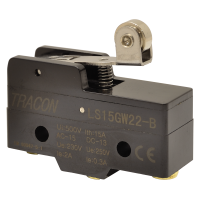 Wyłącznik krańcowy, z dźwignią sprężynową i rolką 1×CO, 15A/250V AC, 26mm, IP00 | LS15GW22-B Tracon