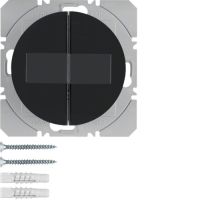 Przycisk radiowy 2-kr płaski z baterią słoneczną Berker.Net, czarny, połysk, R.1/R.3 | 85656131 Hager