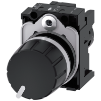 Potencjometr kompaktowy 22mm, okrągły, plastikowy, czarny, 47K Ohm, przyłącze śrubowe SIRIUS ACT | 3SU1200-2PR10-1AA0 Siemens