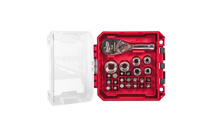 Zestaw nasadek i bit&oacute;w z grzechotką 1/4" 25 elrment&oacute;w Milwaukee 4932499470 | WEG-2002413 Produkty Marketingowe