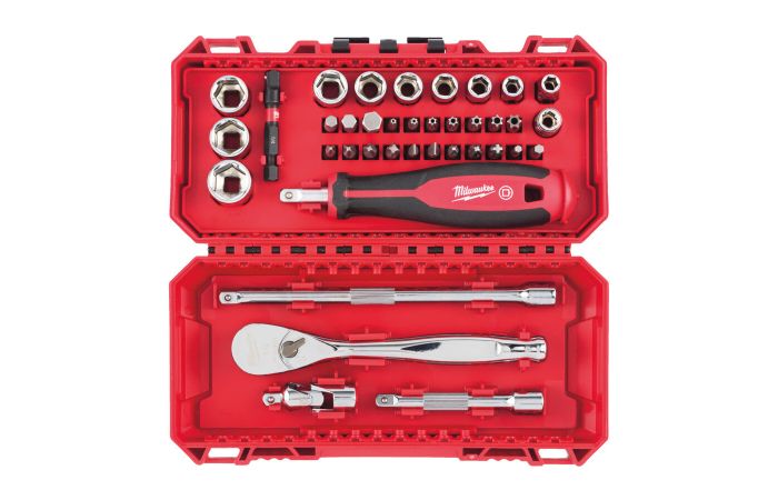 Grzechotka, nasadki 1/4“ i bity 38szt Milwaukee 4932498381 | WEG-2002411 Produkty Marketingowe