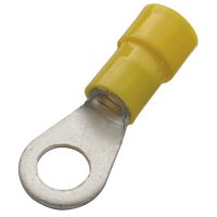 Końcówka oczkowa miedziana izolowana DIN żółta 4,0-6,0/M4 (100szt.) | 260284 Haupa