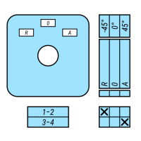 Łącznik krzywkowy  SK16-1.8364/P03 16A, (R-0-A(45st)) mocowany do pulpitu pokrętło czarne IP65 | SK16-1.8364/P03 Spamel
