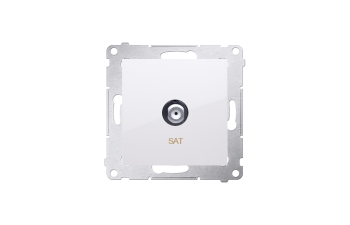Gniazdo antenowe SAT pojedyncze, do instalacji indywidualnych, biały DASF1.01/11 Simon 54 | DASF1.01/11 Kontakt Simon