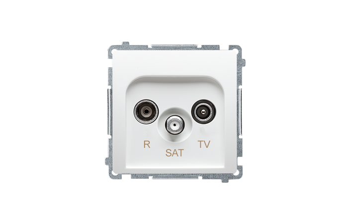 Gniazdo antenowe R-TV-SAT końcowe, biały BMZAR-SAT1.3/1.01/11 Simon Basic | BMZAR-SAT1.3/1.01/11 Kontakt Simon