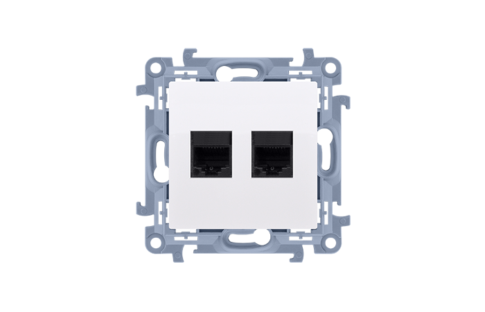 Gniazdo komputerowe podwójne RJ45 kat. 5e, biały C52.01/11 Simon 10 | C52.01/11 Kontakt Simon