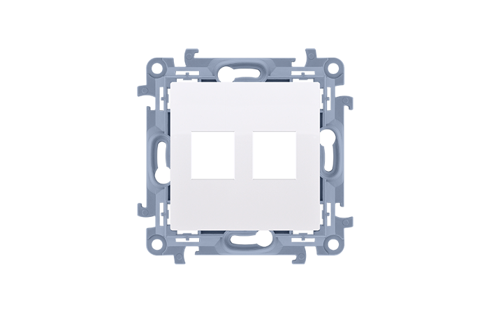 Pokrywa podwójna gniazd teleinformatycznych na Keystone płaska, biały CKP2.01/11 Simon 10 | CKP2.01/11 Kontakt Simon