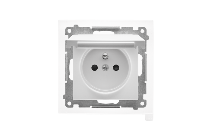 Gniazdo wtyczkowe IP44 z uszczelką (moduł) 16A 250V szybkozł. Biały mat Simon 55 | TGZ1BCZ.01/111 Kontakt Simon
