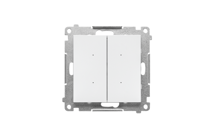 SWITCH D &ndash; Sterownik przyciskowy oświetl podw&oacute;jny, sterow smartfonem (moduł); Biały mat Simon 55 GO | TEW2W.01/111 Kontakt Simon
