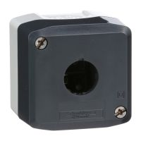 Pusta kaseta sterująca 1 otwór Fi-22mm ciemno szara z jasno szarą bazą plastikowa Harmony XALD | XALD01H7 Schneider Electric