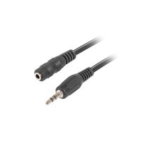 Przedłużacz AUDIO MINIJACK 3.5mm M/F 3 pin 1.5m czarny LANBERG | CA-MJFJ-10CC-0015-BK Lanberg