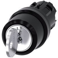 Przełącznik z kluczem SIRIUS ACT, 22mm, okrągły, tworzywo, nr zamka SB30, z 2 kluczami, 3 poz | 3SU1000-4BL11-0AA0 Siemens