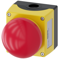 Obudowa sterownicza do urządzeń okrągłych 22mm, tworzywo, żółta, 1 punkt, 2xM20, 1NC/1NO, A=kopułkow | 3SU1801-2NG00-2AA2 Siemens