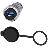 Gniazdo USB 3.0 22 mm metal błyszczący SIRIUS ACT | 3SU1950-0GA80-0AA0 Siemens