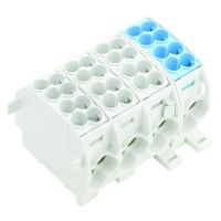 Złączka szynowa przelotowa WPD 401 2X25/2X16 3XGY/1XBL | 1562130000 Weidmuller