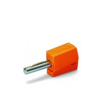 Wtyk bananowy, do gniazda o śr. 4mm, pomarańczowy | 215-211 Wago