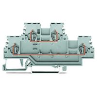 Złączka 2-piętrowa przelotowa/przelotowa, L/L, szara | 279-501 Wago