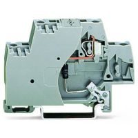 Złączka do zabudowy elementów 2-piętrowa ze ścianką końc. i bezpośr. połącz. z TS, szara | 280-502/281-592 Wago