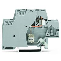 Złączka do zabudowy elementów 2-piętrowa ze ścianką końcową, szara | 280-503/281-580 Wago