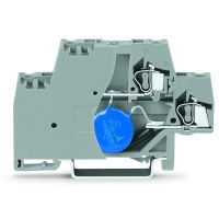 Złączka do zabudowy elementów 2-piętrowa ze ścianką końcową, szara | 280-504/281-583 Wago