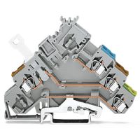 Złączka 3-przewodowa do elementów wykonawczych, z przyłączem PE, szara | 280-576 Wago