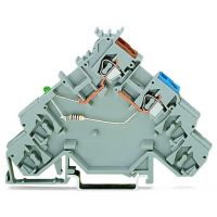 Złączka do czujników 4-przewodowych LED zielona do czujników typu NPN, szara | 280-586/281-496 Wago