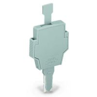 Wtyk bezpiecznikowy z uchwytem, z otworem na LED, do samodzielnego montażu, szer. 6mm, szary | 281-512 Wago