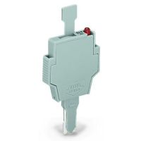 Wtyk bezpiecznikowy z uchwy do aparatowych wkładek bezpiecznikowych neonówka 230V AC/DC szara szt/op | 281-512/281-417 Wago