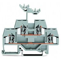 Złączka 2-piętrowa 4mm2 przelotowa/przelotowa, szara | 281-619 Wago