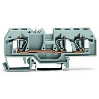 Złączka 3-przewodowa 6mm2 przelotowa, szara | 282-681 Wago