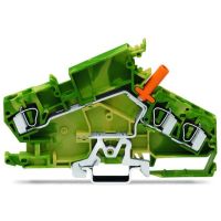 Złączka 3-przewodowa PE, 6mm2, do wtyku pomiarowego Fi 4mm, żółto-zielona | 282-868 Wago