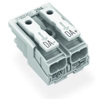 złączka zasilająca bez styku PE Ze stopkami zatrzaskowymi, biały | 294-5032 Wago