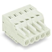 Gniazdo 1-przewodowe pełna ochrona przed błędnym wetknięciem 8-bieg, 5mm, jasnoszare | 721-108/026-000 Wago