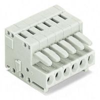 Gniazdo 1-przewodowe pełna ochrona przed błędnym wetknięciem 4-bieg, 3,5mm, jasnoszare | 734-104 Wago