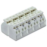 Blok zasilający 4-przewodowy do śruby i nakrętki M3 bez nadruku, biały | 862-605 Wago