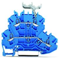 Złączka 2-piętrowa przelotowa/przelotowa, niebieski | 2002-2234 Wago